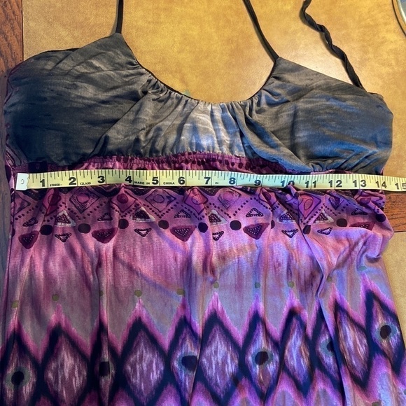 Halter Bodycon Mini Dress Purple Black Gray Juniors Large - Picture 7 of 9